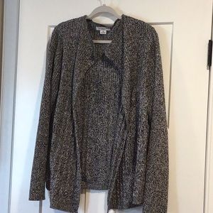 Cardigan black & white heather! Open - no buttons